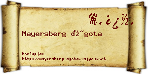 Mayersberg Ágota névjegykártya